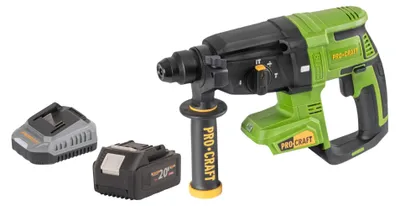 Zdjęcie produktu dla Wiertarko-wybijarka akumulatorowa Procraft PHA40bb 20 V 2,6 J SDS plus Brushless + 1x akumulator 4,0 Ah + ładowarka