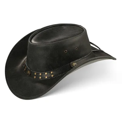Produktbild von Buffalo Bill Herren Damen Western Cowboy Leder Hut Antik Grey Größe XL