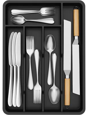Immagine prodotto di Omgoods - Organizzatore per posate, piccolo, per cassetti, con 5 scomparti