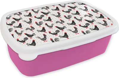 Produktbild von KitchenYeah® Lunchbox Brotzeit Brotdose 17x11 cm Muster - Huhn - Vogel Kinder Brotzeitdose - Lunchpaket - Brotkasten  - Sandwich Box
