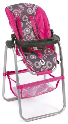 Image de Chaise haute de poupée rose imprime - bayer chic 2000 - 65587 - accessoire poupon