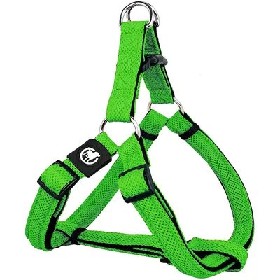 Zdjęcie produktu dla Szelki dla psów DDOXX AIR MESH – zielone, rozmiar M – 2,5 x 53–77 cm