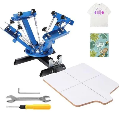 Image de Sérigraphie T-Shirt - Machine de sérigraphie - 1 couleur 1 station - Presse à T-Shirt - Presse à chaleur - Presse à transfert - Équipement DIY - Imprimante textile