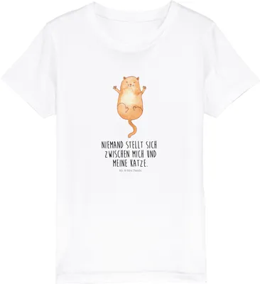 Produktbild von Mr. & Mrs. Panda Kleinkinder T-Shirt Katze Umarmen 7-8 Jahre (122/128) - Weiß - Geschenk, Cat, Freundin, Kinder, Baumwollshirt, Bio, Teenager, Cats, Kindershirt, Katzen
