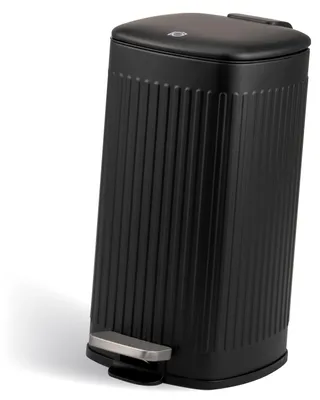 Immagine prodotto di cestino eluno, cestino a pedale, cestino per cucina, capacità 9 litri, cestino per cucina, bagno, camera da letto con contenitore interno in plastica rimovibile, nero