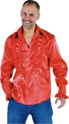 Produktbild von M213221-7-S rot Herren Rüschenhemd Discohemd Gr.S=48