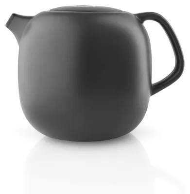 Teekanne, Steingut schwarz, Silikondeckel, 1 l, spülmaschinengeeignet