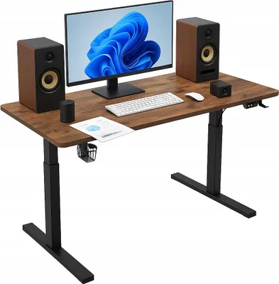 Produktbild von Ekspand | Biurko Reguliert - Schwarz - 120 Cm - Elektrisch Höhenverstellbar - Loft-stil Schreibtisch