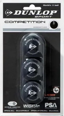 Produktbild von Dunlop Competition Squashbälle Schwarz 3 Balls Schwarz 3 Balls