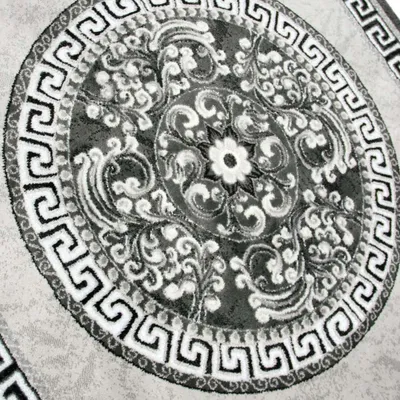 Produktbild von Orientalischer Teppich mit Bordüre & Glitzergarn creme grau Größe - 120x160 cm