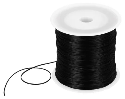 Produktbild von Elastische Schnur - Dehnbare Perlenkordel zum Basteln - Schwarz - 120m x 0.8mm