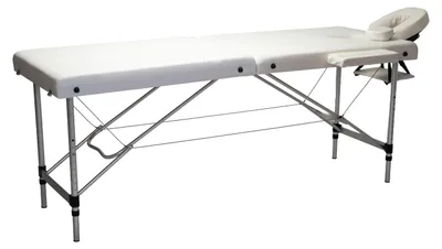 Obrázok produktu pre INLEA Skladací masážny stôl dvojdielny s hliníkovými nohami Relax - biely