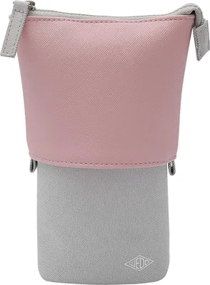 Obrázok produktu pre Wedo 242 73009, Mäkké puzdro na perá, Textil, Umelá koža, Polyester, Šedá, Ružová, Jednofarebné, Vnútorný, Zips