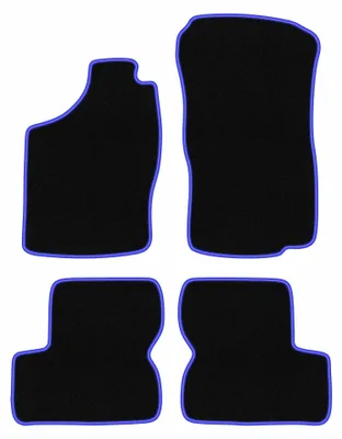 Productafbeelding van Velours automatten voor Opel Astra F 1991-2002 (hatchback/sedan/stationwagen/cabrio) – 4-delig, zwart/blauw, op maat – Wielganizator CARLUX
