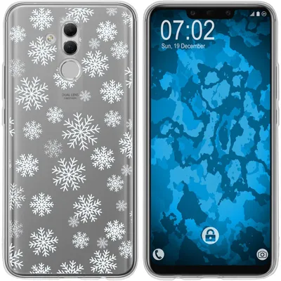 Produktbild von PhoneNatic Case kompatibel mit Huawei Mate 20 Lite Silikon-Hülle X Mas Weihnachten Schneeflocken M2