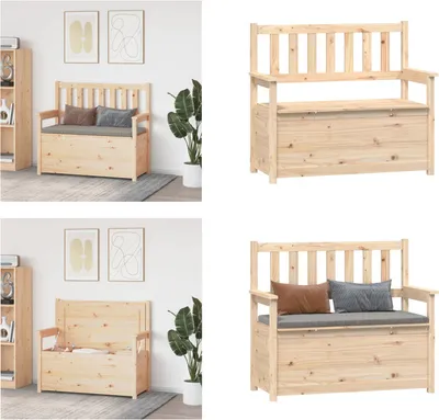 Obrázek produktu pro vidaXL Lavice 112,5x51,5x96,5 cm z masivního borovicového dřeva - Lavice - Lavice - Lavice do chodby