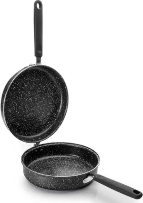 Produktbild von Ibili-Natura Doppelpfanne, Aluminium, 24x9,5 cm, schwarz/silber