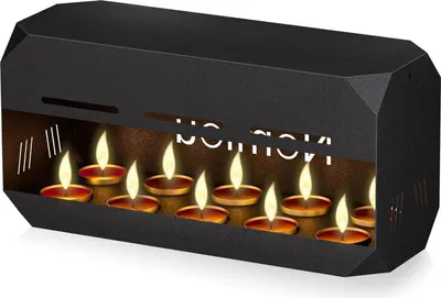 Zdjęcie produktu dla Podgrzewacz na 10 świeczek tealight | metalowy czarny | 31 x 11 x 15 cm | podgrzewacz na tealight