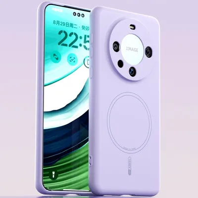 Obrázek produktu pro Magnetické pouzdro pro Huawei Mate 60 Pro/Mate 60 Pro+, kompatibilní s MagSafe, tekutý silikon, nárazuvzdorné a odolné proti poškrábání Fialová