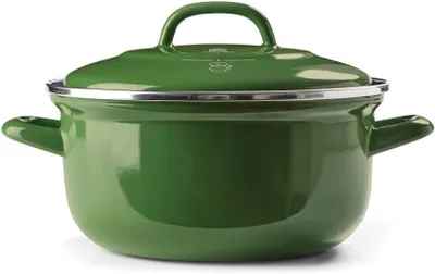 Image de BK Indigo Casserole émaillée avec couvercle, revêtement anti-adhésif en céramique sans PFAS, 24 cm/4,2 litres, induction, lavable au lave-vaisselle