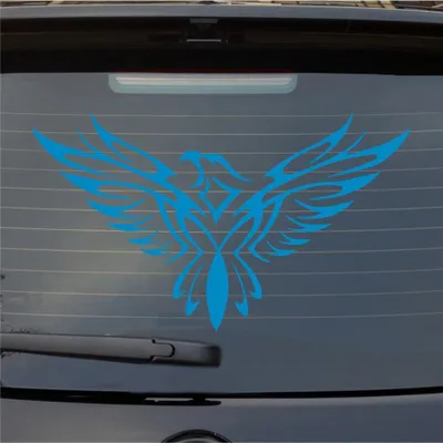 Produktbild von Heckscheibenaufkleber Adler Tribal Eagle Tattoo Vogel KFZ 55x55 cm Hellblau Auto Aufkleber Sticker