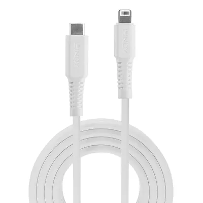 Produktbild von LINDY 1m USB C an Lightning Kabel, weiß