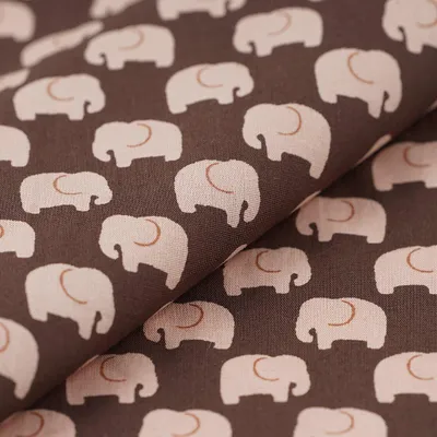 Imagen del producto de Popelín de algodón, elefante, chocolate