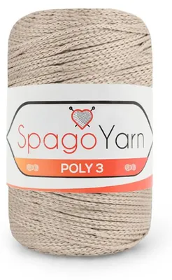 Produktbild von Spagoyarn Macrame Poly3 Kordel 1,5mm 100g Beige Polyester