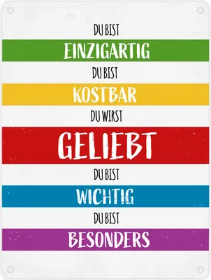 Produktbild von Du wirst geliebt Metallschild Freunde Liebe Freund Familie Regenbogen Beziehung