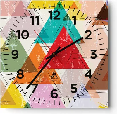 Produktbild von Wanduhr - Quadrat - Glasuhr - Abstraktion modern - 30x30cm - Schleichendes Uhrwerk - Lautlos - zum Aufhängen bereit - Dekoration Modern - Wanddekoration aus Glas - C4AC30x30-3685