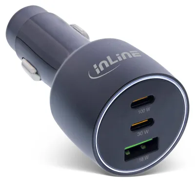 USB-C Autolader 100W 5A 2x USB-C PD 3.0 1x USB-A QC 3.0