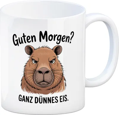 Produktbild von Guten Morgen? Capybara Ganz Dünnes Eis Kaffeebecher
