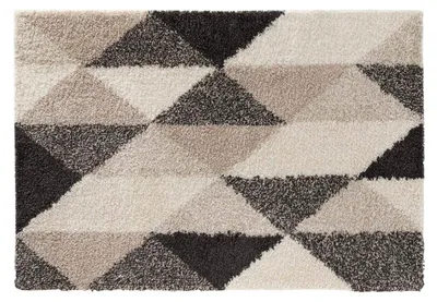 Image de Tapis d'intérieur rectangle à motif "Prism" - Beige / Noir - 160 x 230 cm