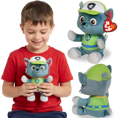 Produktbild von TY Paw Patrol ROCKY Plüschmaskottchen, Plüschtier, Kuscheltier Beanie Babies, weiches Sensorikspielzeug 20 cm