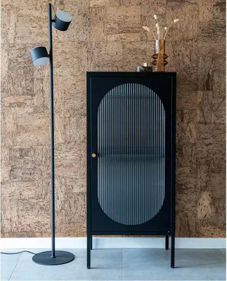 Produktbild von House Collection Vitrinenschrank Gunner Schwarz 50 x 35 x 110 cm