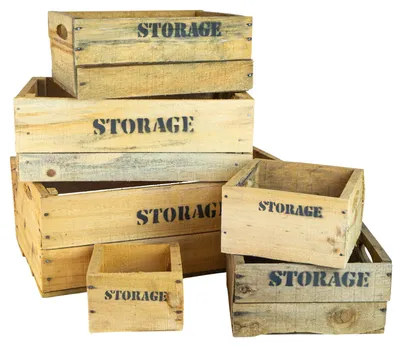 Produktbild von alte Holzkiste Storage in verschiedenen Grössen Vintage Upcycling DIY 6er Set Storage