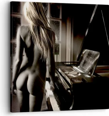 Produktbild von Bild auf Leinwand - Leinwandbild - Frau Nackt Geheimnis - 30x30cm - Wand Bild - Wanddeko - Leinwanddruck - Bilder - Kunstdruck - Wanddekoration - Leinwand bilder - Wandkunst - AC30x30-0114