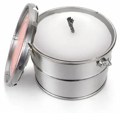 Image de Bougie d'extérieur Rustik, dans un récipient en métal – Blanche – Ø 18 × H 14 cm – 1 pièce