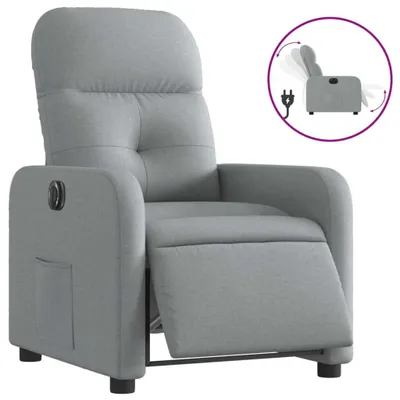 Image de vidaXL Fauteuil relax électrique gris clair Tissu