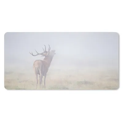 Produktbild von MuchoWow® Schreibtischunterlage Hirsche - Gras - Nebel 80x40 cm - XXL Mauspad - Gaming Mauspad