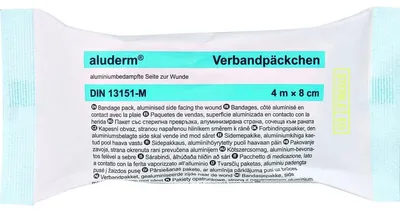 Produktbild von Verband 8 cm x 4 m (B x L) Mae Kompresse: 12 x 10 cm (B x L) Polyestervlies aluminiumbedampft
