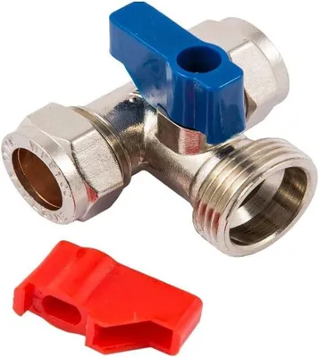 Absperrventil T-Griff 15mm x 3/4" BSP Messing Chrom