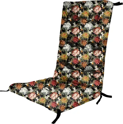 Produktbild von Bunte Blumen Hochlehner Auflagen für Stühle 125 x 50 x 8cm Gartenstuhl Sitzpolster Sitzauflagen Outdoor Kissen Palettenauflage Bankauflage Polsterauflage Matratze Gartenpolster Farbe Bunte Blumen [146]