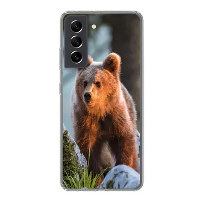 Produktbild von MuchoWow® Handyhülle Schutzhülle Hülle für Samsung Galaxy S21 FE Bär - Braun - Tier Silikon Softcase Handy Hülle - Mobiltelefonhülle