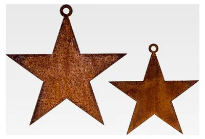 Produktbild von Metallsterne zum Hängen im 2er Set für Weihnachts- und Gartendekoration