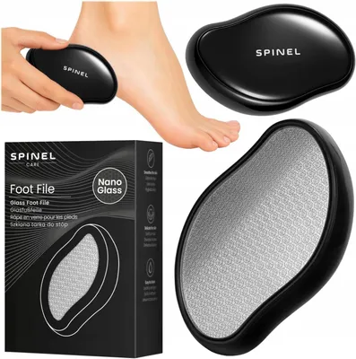 Produktbild von Spinel 3D Nano Glas Fußraspel Schwarz Peeling Hornhautentferner