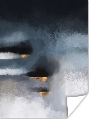 Produktbild von MuchoWow® Poster Wolken - Gold - Abstrakt 120x160 cm - Wandbilder