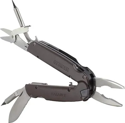 Produktbild von Gerber Multi-Tool BALANCE, schiebbare Zange, Klinge,, Teilsägezahnung, Schere, Bits, Pinzette, Alu-Griffschalen