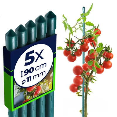 Immagine prodotto di KADAX supporto per fiori in acciaio "Kluk", palo per piante, ausilio per arrampicarsi con ganci, verde, 90 cm, 5 pezzi