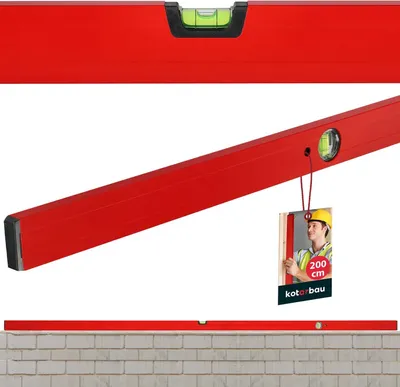 Produktbild von KOTARBAU® Aluminium-Wasserwaage Rot 200cm horizontalen & vertikalen Ausrichtung